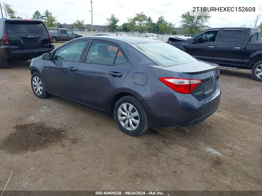 2014 Toyota Corolla S VIN: 2T1BURHEXEC152608 Lot: 40409328