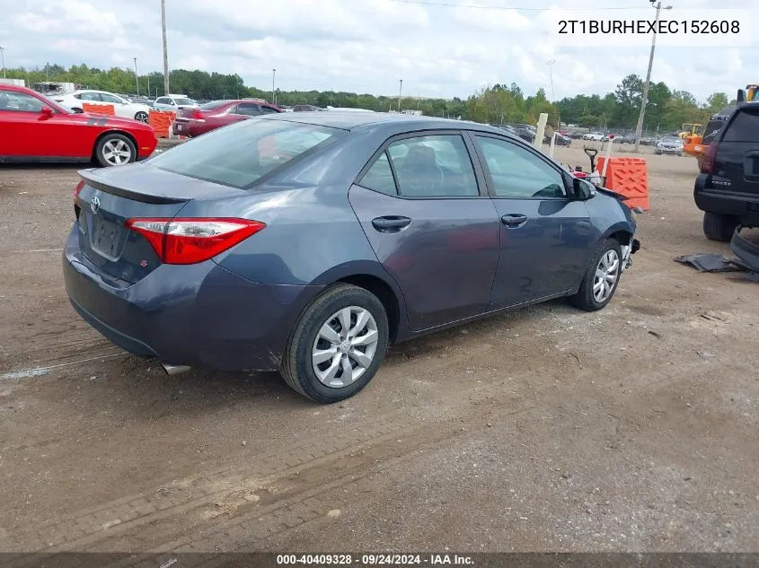 2014 Toyota Corolla S VIN: 2T1BURHEXEC152608 Lot: 40409328