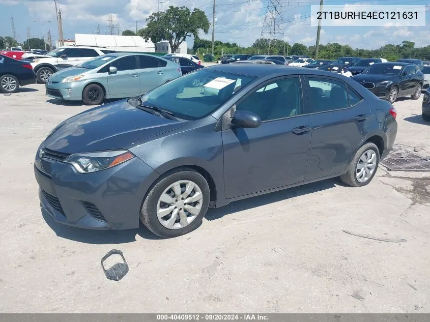 2014 Toyota Corolla Le VIN: 2T1BURHE4EC121631 Lot: 40409512