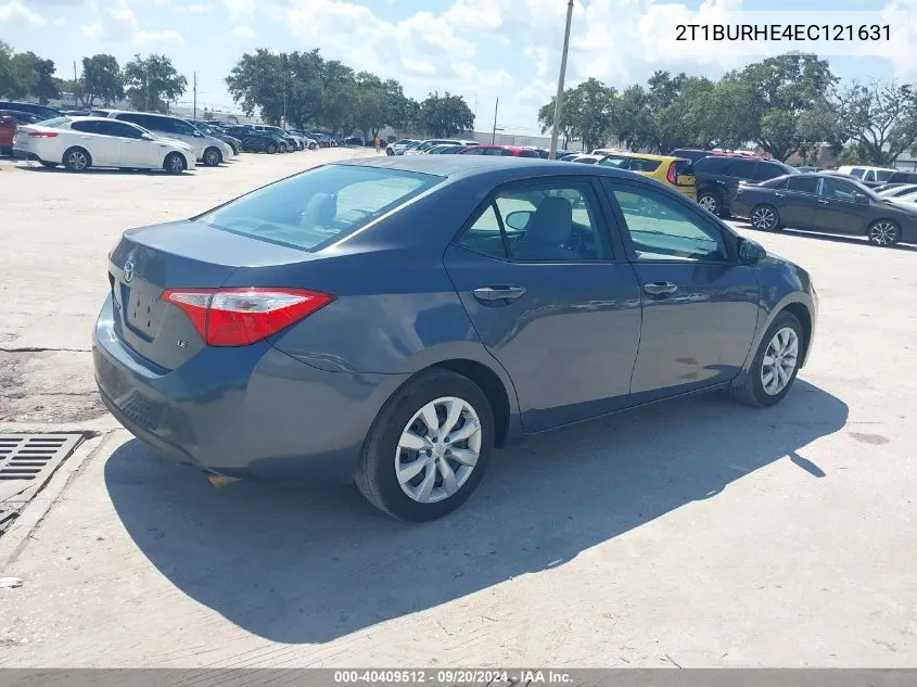 2014 Toyota Corolla Le VIN: 2T1BURHE4EC121631 Lot: 40409512