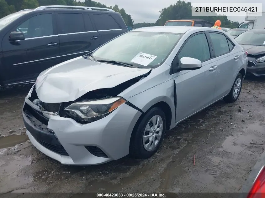 2014 Toyota Corolla L VIN: 2T1BURHE1EC046421 Lot: 40423033