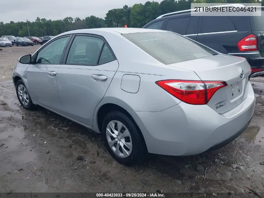 2014 Toyota Corolla L VIN: 2T1BURHE1EC046421 Lot: 40423033