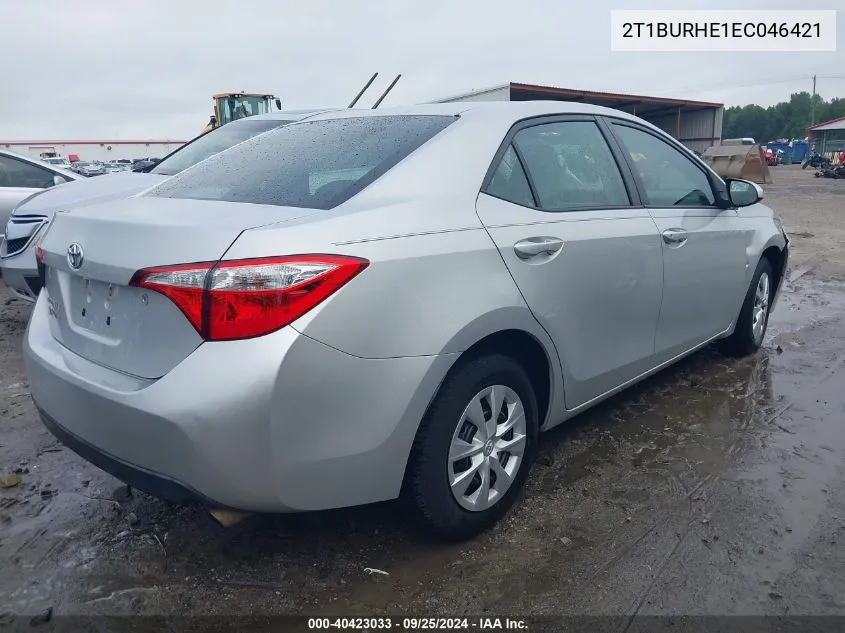 2014 Toyota Corolla L VIN: 2T1BURHE1EC046421 Lot: 40423033