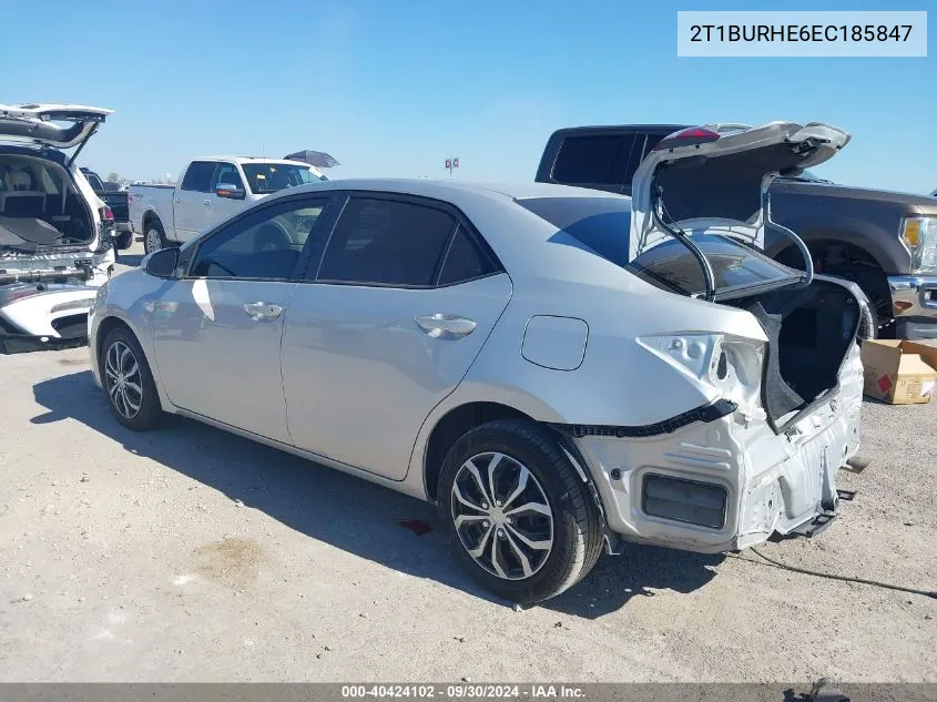 2014 Toyota Corolla Le VIN: 2T1BURHE6EC185847 Lot: 40424102