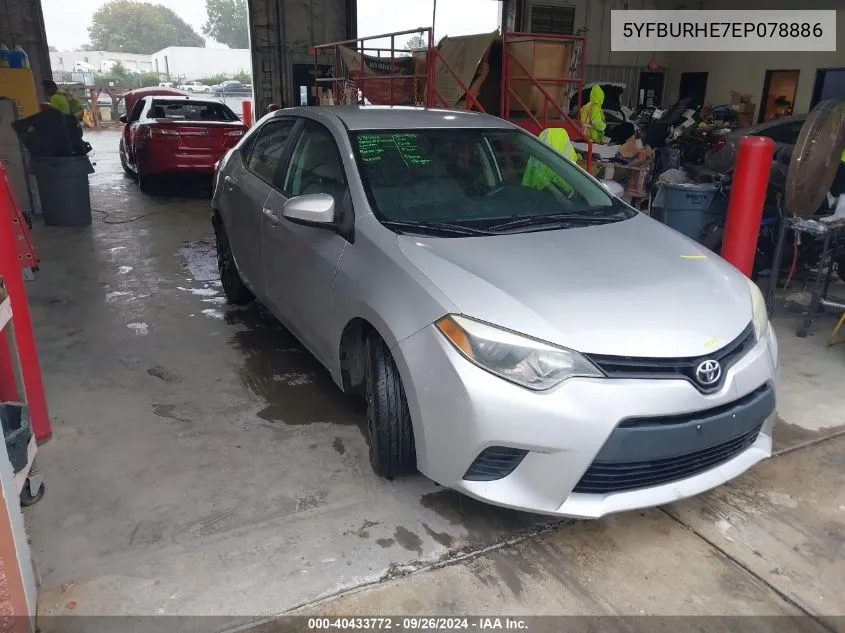 5YFBURHE7EP078886 2014 Toyota Corolla Le