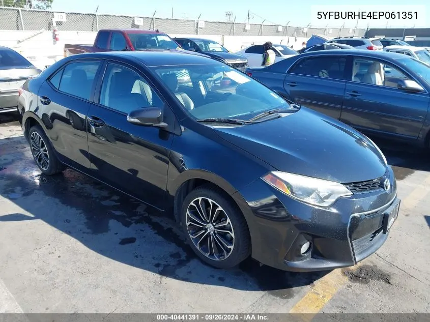 2014 Toyota Corolla S Plus VIN: 5YFBURHE4EP061351 Lot: 40441391