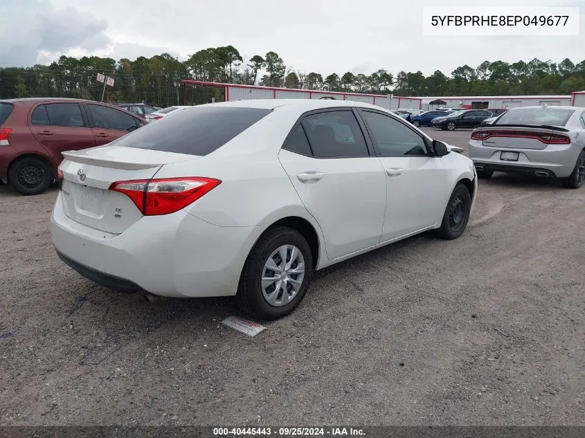 2014 Toyota Corolla Le Eco VIN: 5YFBPRHE8EP049677 Lot: 40445443