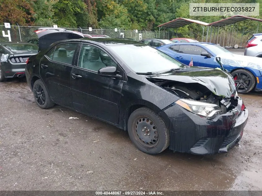 2T1BURHE7EC035827 2014 Toyota Corolla Le