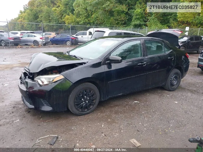 2T1BURHE7EC035827 2014 Toyota Corolla Le