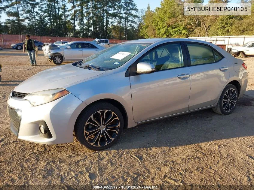 2014 Toyota Corolla L/Le/Le Pls/Prm/S/S Pls VIN: 5YFBURHE5EP040105 Lot: 40452977