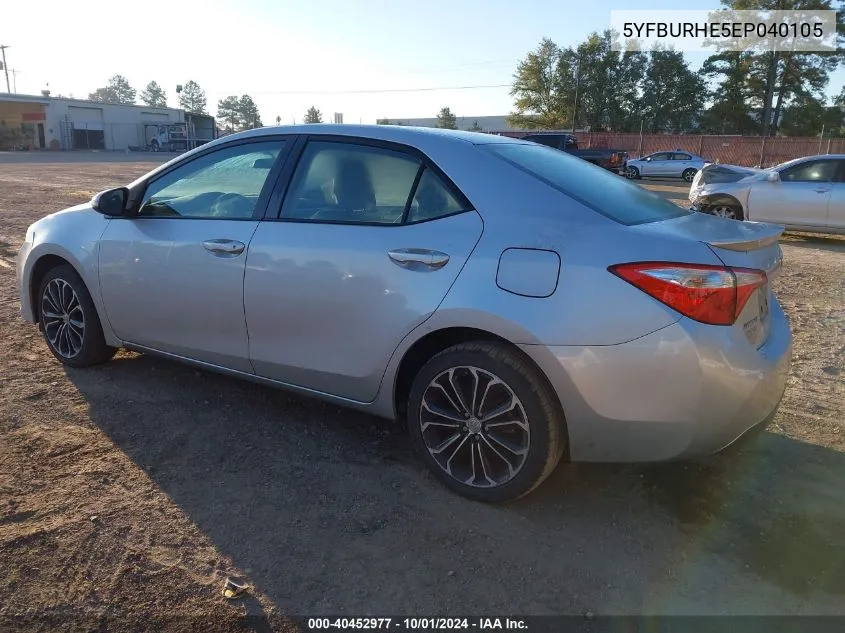 2014 Toyota Corolla L/Le/Le Pls/Prm/S/S Pls VIN: 5YFBURHE5EP040105 Lot: 40452977