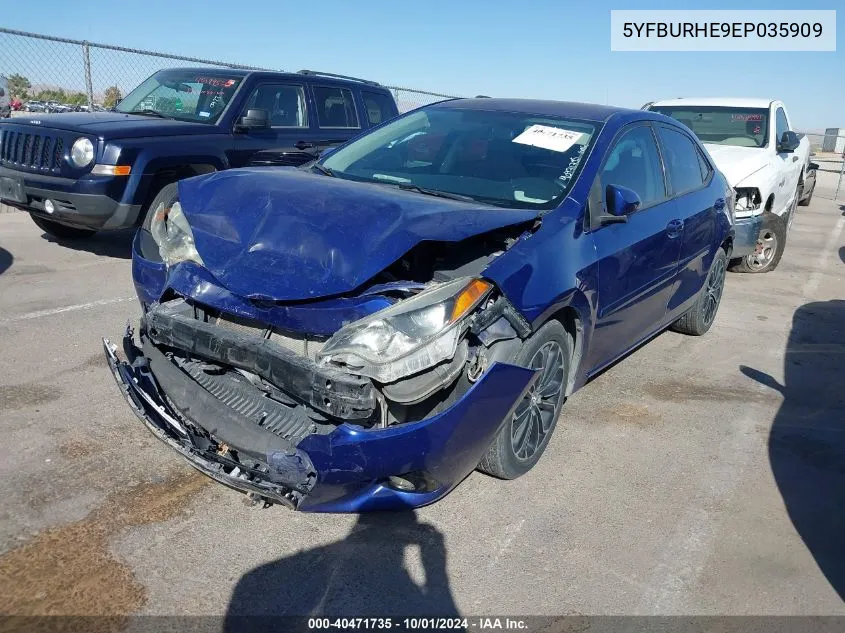 5YFBURHE9EP035909 2014 Toyota Corolla S Plus