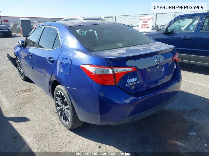 5YFBURHE9EP035909 2014 Toyota Corolla S Plus