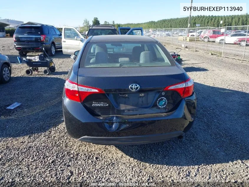 5YFBURHEXEP113940 2014 Toyota Corolla L