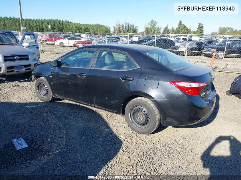 5YFBURHEXEP113940 2014 Toyota Corolla L