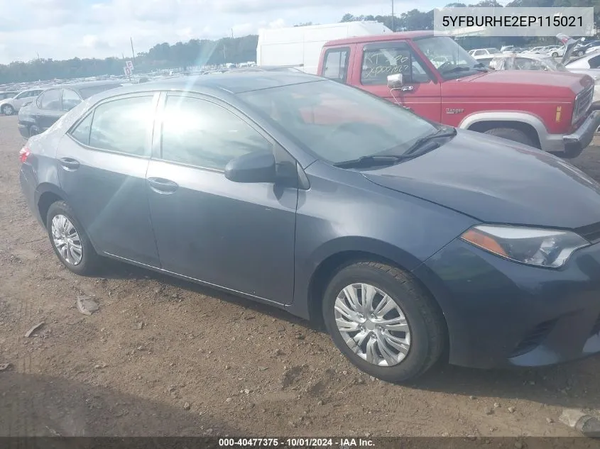 2014 Toyota Corolla L VIN: 5YFBURHE2EP115021 Lot: 40477375