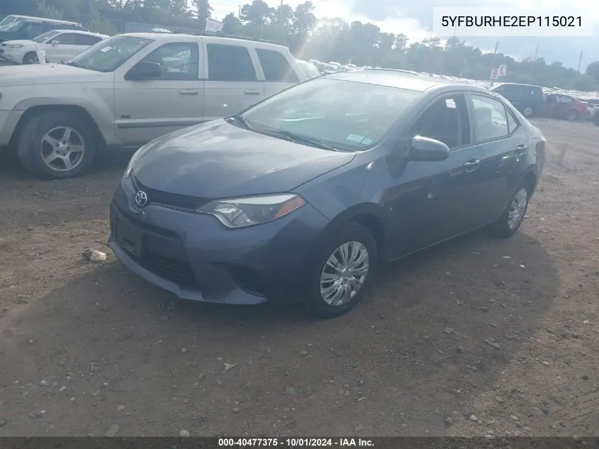 2014 Toyota Corolla L VIN: 5YFBURHE2EP115021 Lot: 40477375