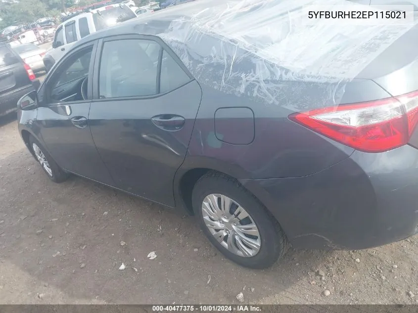 2014 Toyota Corolla L VIN: 5YFBURHE2EP115021 Lot: 40477375