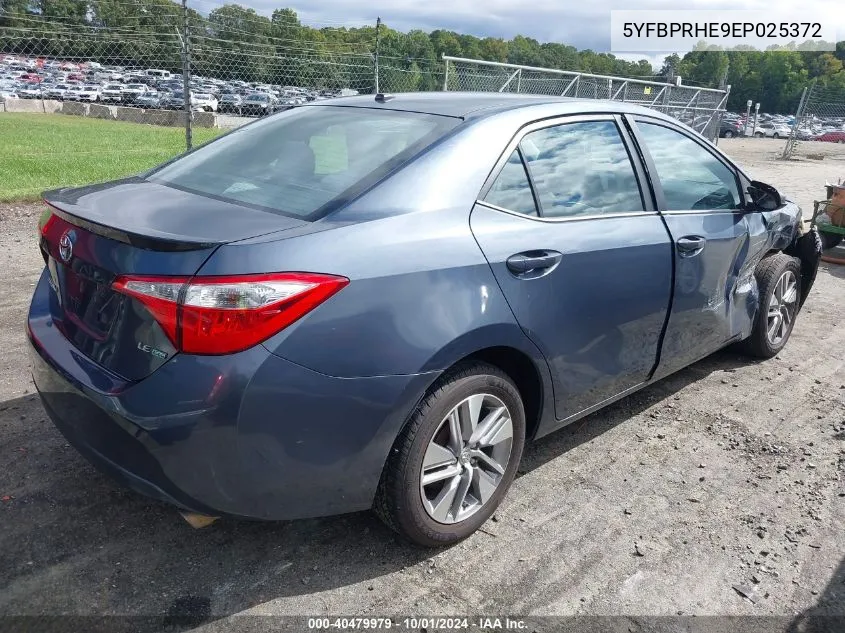 2014 Toyota Corolla Le Eco Plus VIN: 5YFBPRHE9EP025372 Lot: 40479979