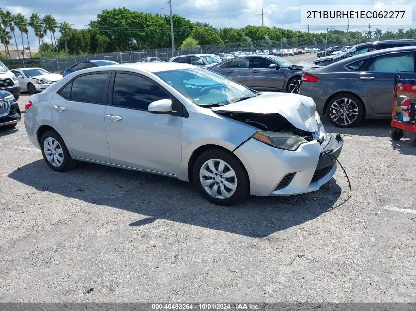 2014 Toyota Corolla Le VIN: 2T1BURHE1EC062277 Lot: 40483264