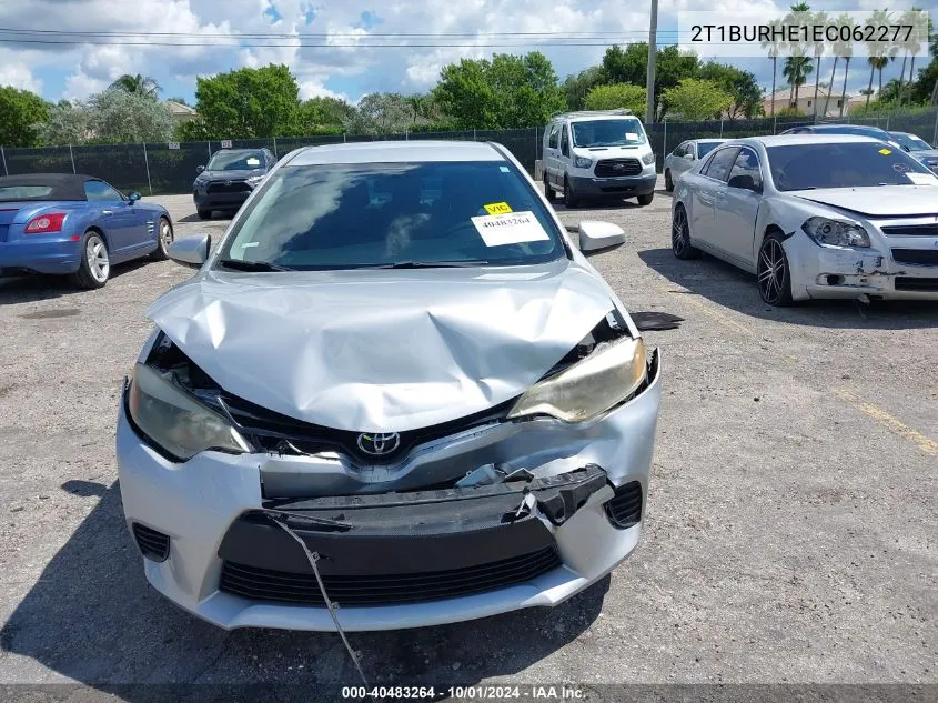 2014 Toyota Corolla Le VIN: 2T1BURHE1EC062277 Lot: 40483264