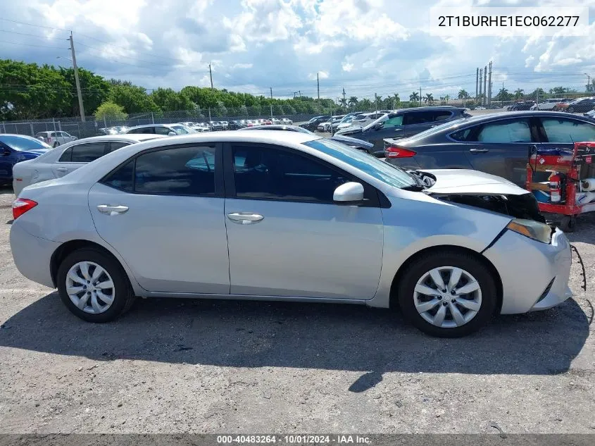 2014 Toyota Corolla Le VIN: 2T1BURHE1EC062277 Lot: 40483264