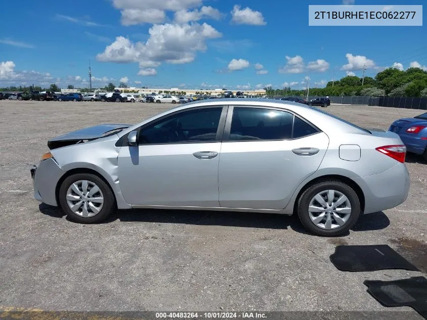 2014 Toyota Corolla Le VIN: 2T1BURHE1EC062277 Lot: 40483264