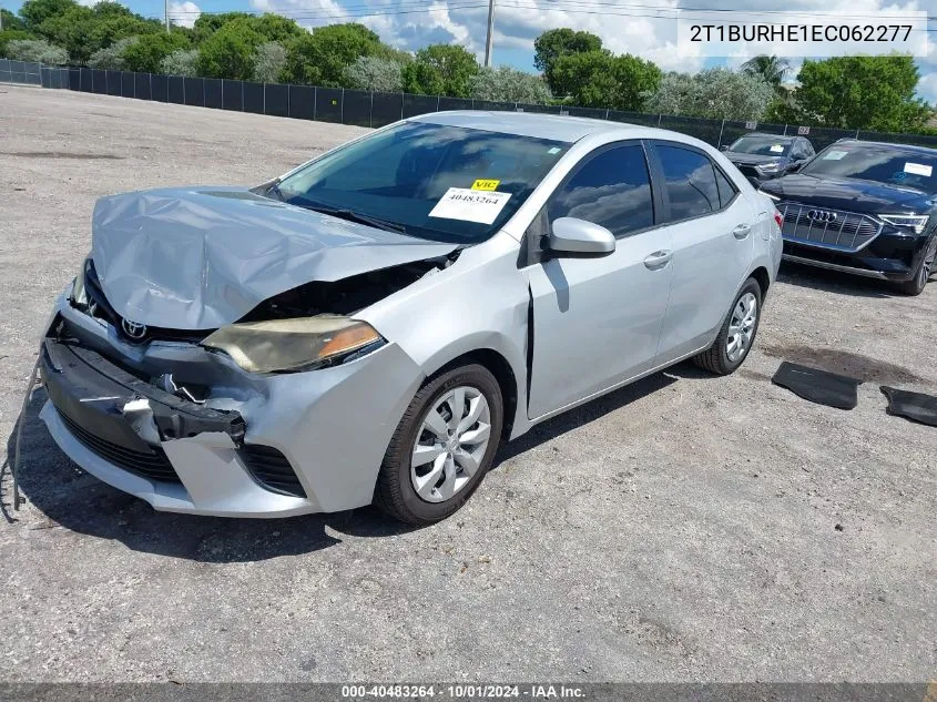 2014 Toyota Corolla Le VIN: 2T1BURHE1EC062277 Lot: 40483264