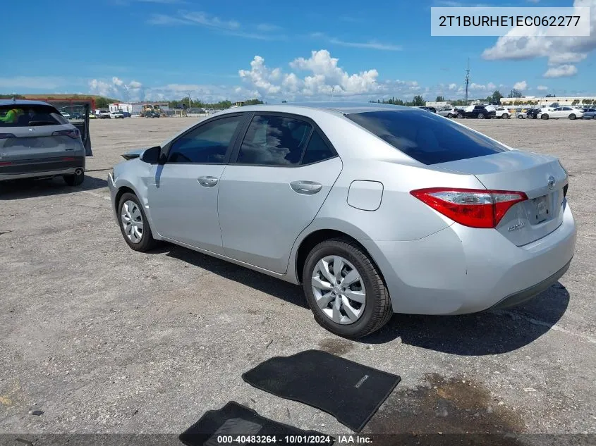 2014 Toyota Corolla Le VIN: 2T1BURHE1EC062277 Lot: 40483264