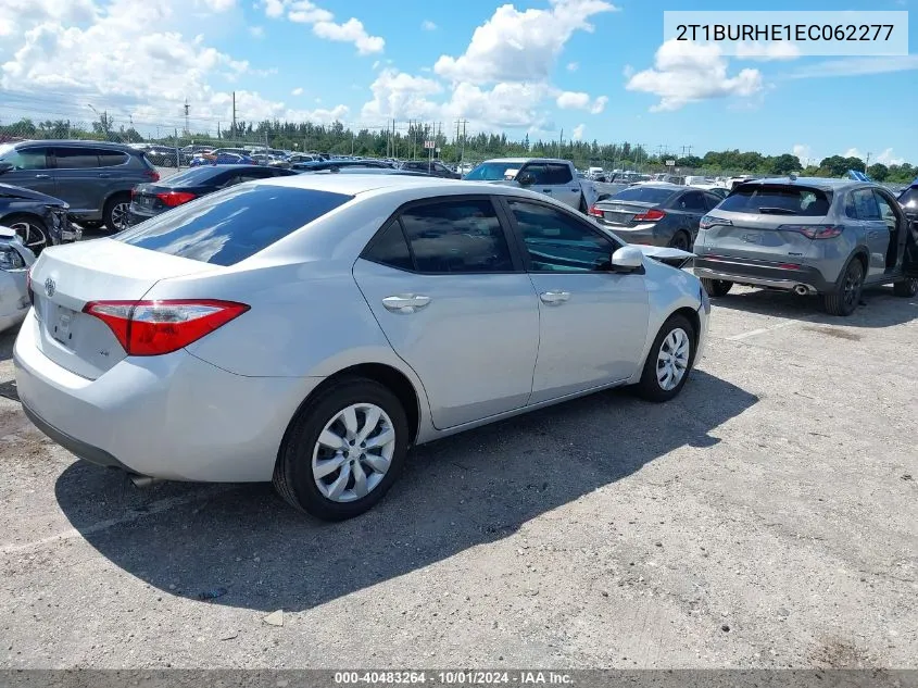 2014 Toyota Corolla Le VIN: 2T1BURHE1EC062277 Lot: 40483264