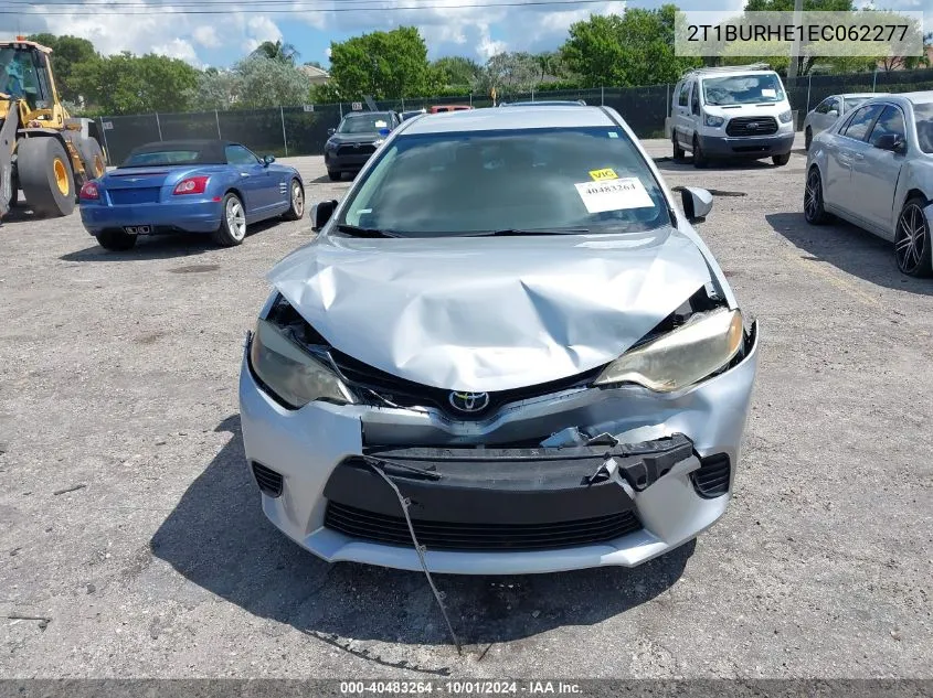 2014 Toyota Corolla Le VIN: 2T1BURHE1EC062277 Lot: 40483264