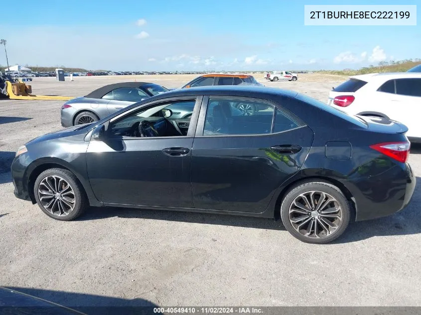 2014 Toyota Corolla S Plus VIN: 2T1BURHE8EC222199 Lot: 40549410