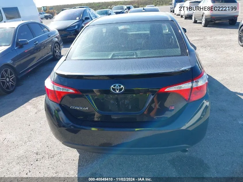 2014 Toyota Corolla S Plus VIN: 2T1BURHE8EC222199 Lot: 40549410