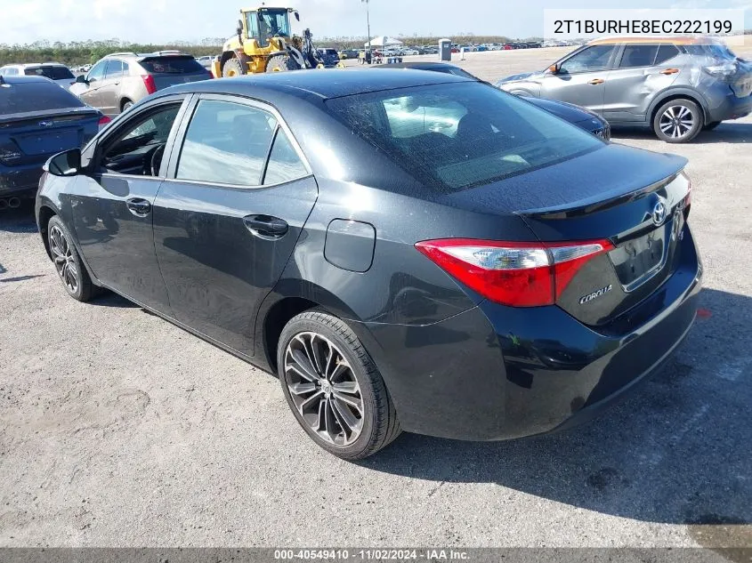 2014 Toyota Corolla S Plus VIN: 2T1BURHE8EC222199 Lot: 40549410