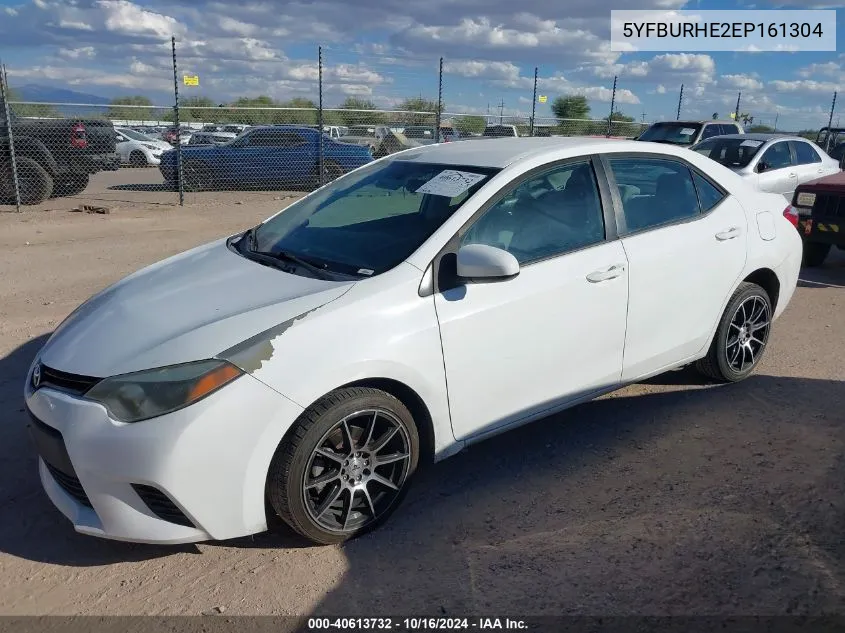 2014 Toyota Corolla Le VIN: 5YFBURHE2EP161304 Lot: 40613732