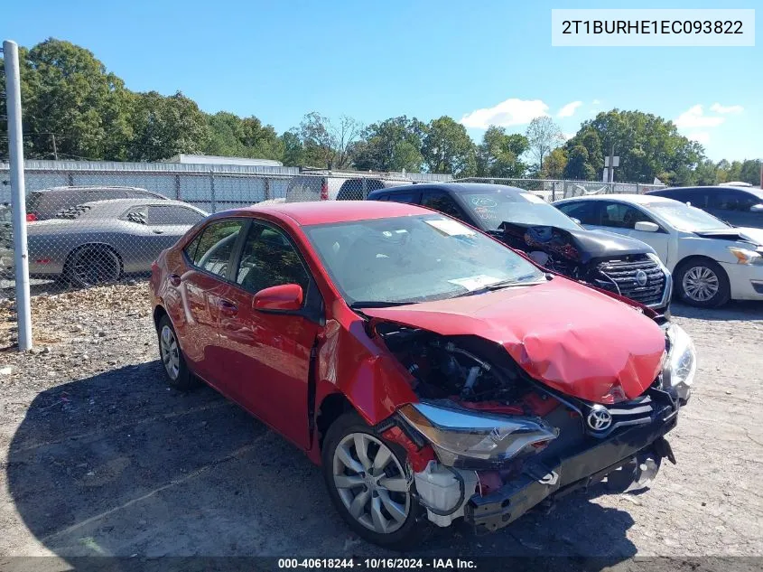 2014 Toyota Corolla Le VIN: 2T1BURHE1EC093822 Lot: 40618244