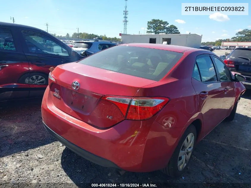 2014 Toyota Corolla Le VIN: 2T1BURHE1EC093822 Lot: 40618244