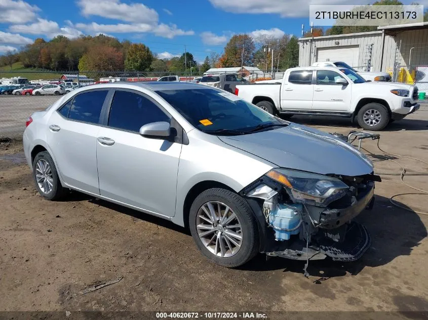 2014 Toyota Corolla L/Le/Le Pls/Prm/S/S Pls VIN: 2T1BURHE4EC113173 Lot: 40620672