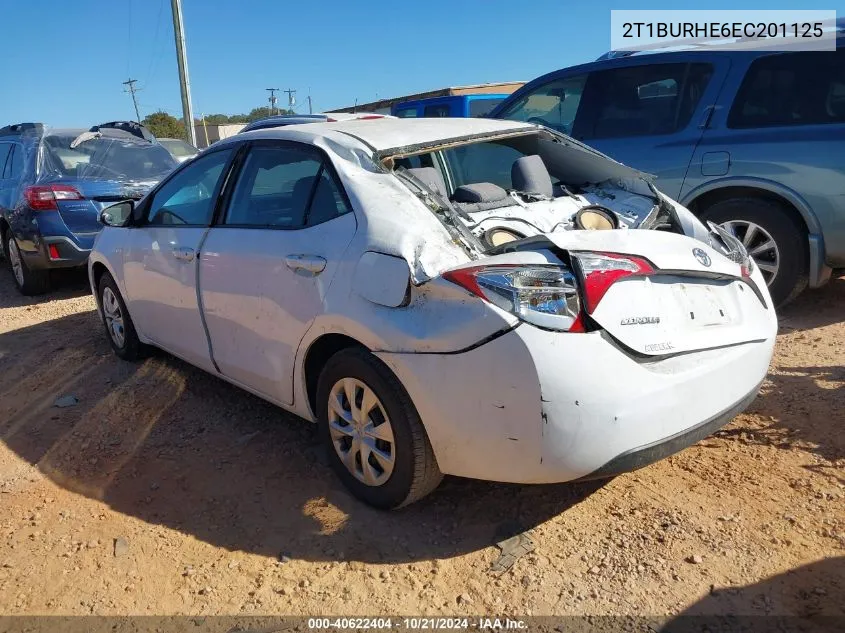 2014 Toyota Corolla L VIN: 2T1BURHE6EC201125 Lot: 40622404