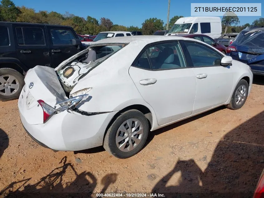 2014 Toyota Corolla L VIN: 2T1BURHE6EC201125 Lot: 40622404