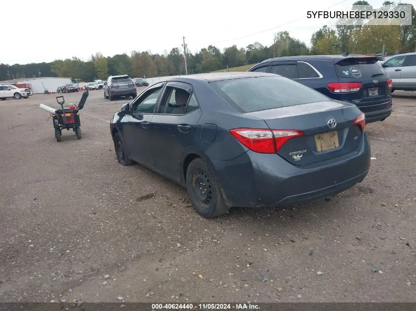 2014 Toyota Corolla Le VIN: 5YFBURHE8EP129330 Lot: 40624440