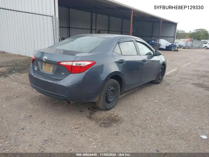 2014 Toyota Corolla Le VIN: 5YFBURHE8EP129330 Lot: 40624440