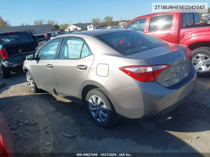 2014 Toyota Corolla Le VIN: 2T1BURHE5EC042047 Lot: 40627049