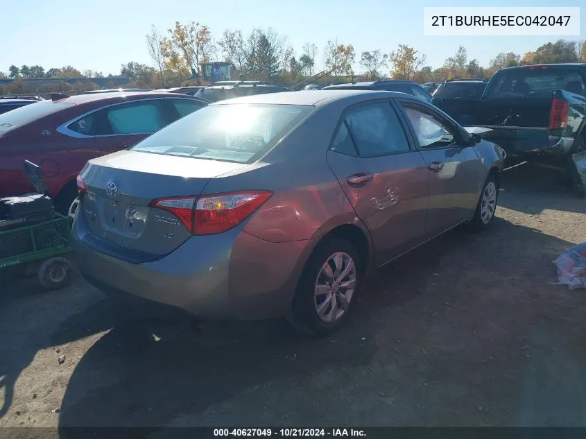 2014 Toyota Corolla Le VIN: 2T1BURHE5EC042047 Lot: 40627049