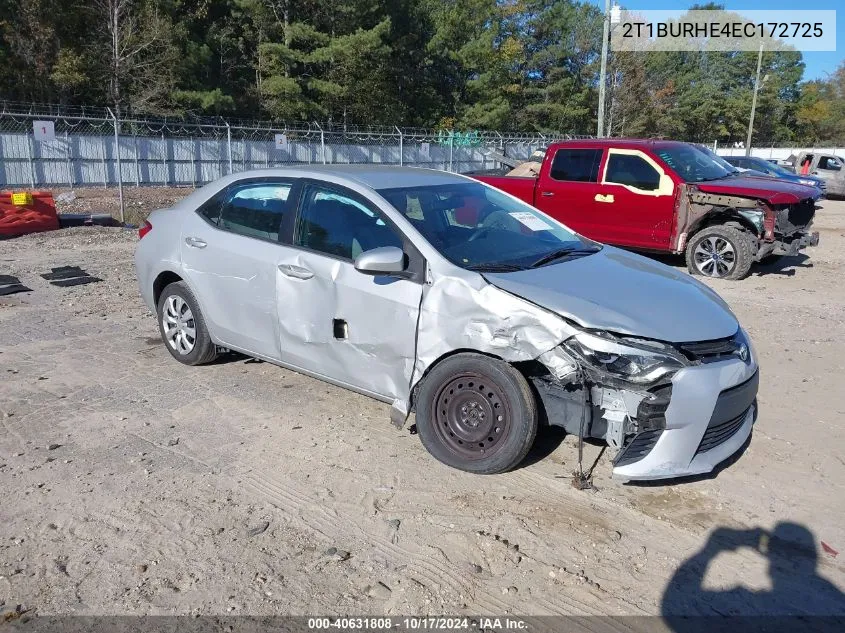 2014 Toyota Corolla Le VIN: 2T1BURHE4EC172725 Lot: 40631808