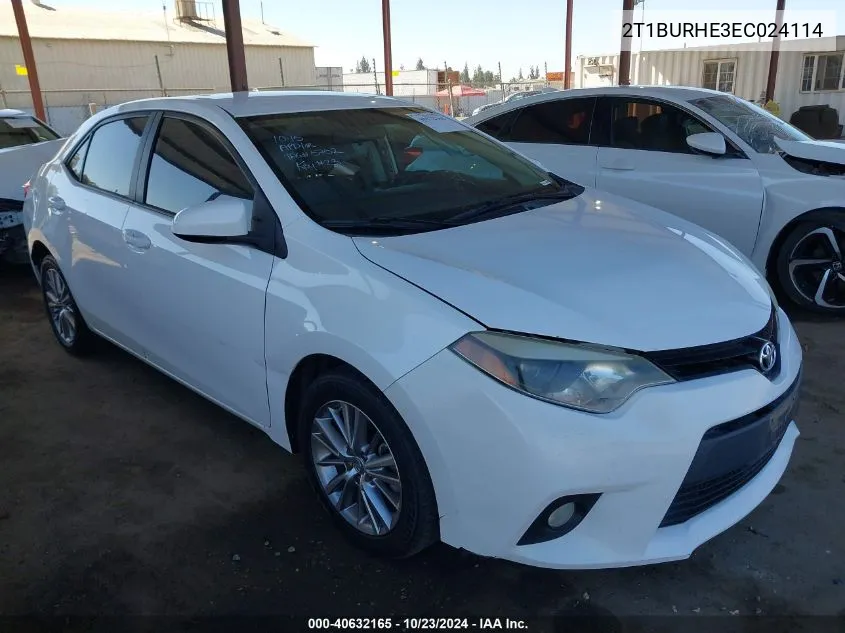 2014 Toyota Corolla Le Plus VIN: 2T1BURHE3EC024114 Lot: 40632165