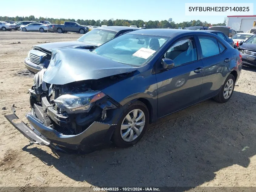 2014 Toyota Corolla Le VIN: 5YFBURHE2EP140825 Lot: 40649325