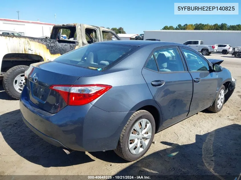 2014 Toyota Corolla Le VIN: 5YFBURHE2EP140825 Lot: 40649325