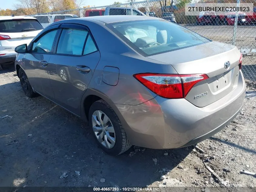 2014 Toyota Corolla Le VIN: 2T1BURHEXEC208823 Lot: 40657293