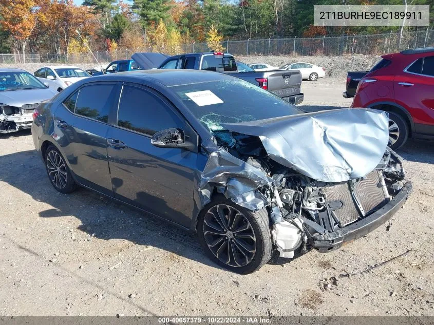 2014 Toyota Corolla S Plus VIN: 2T1BURHE9EC189911 Lot: 40657379